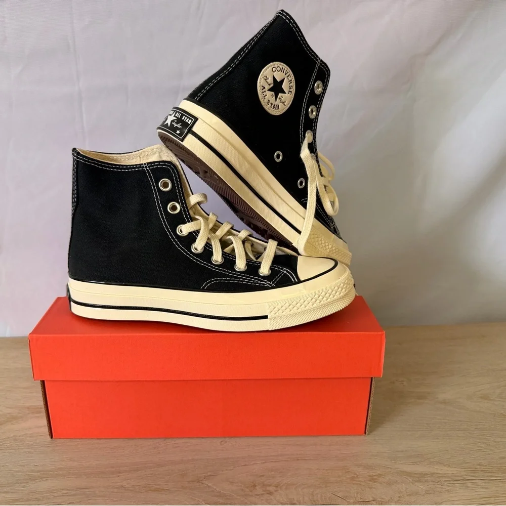 Converse Black and White High-Top Sneakers - Picture 7 of 9